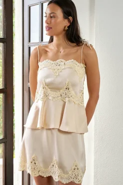 Nnkaela Heavy Sateen Lace Top 168290