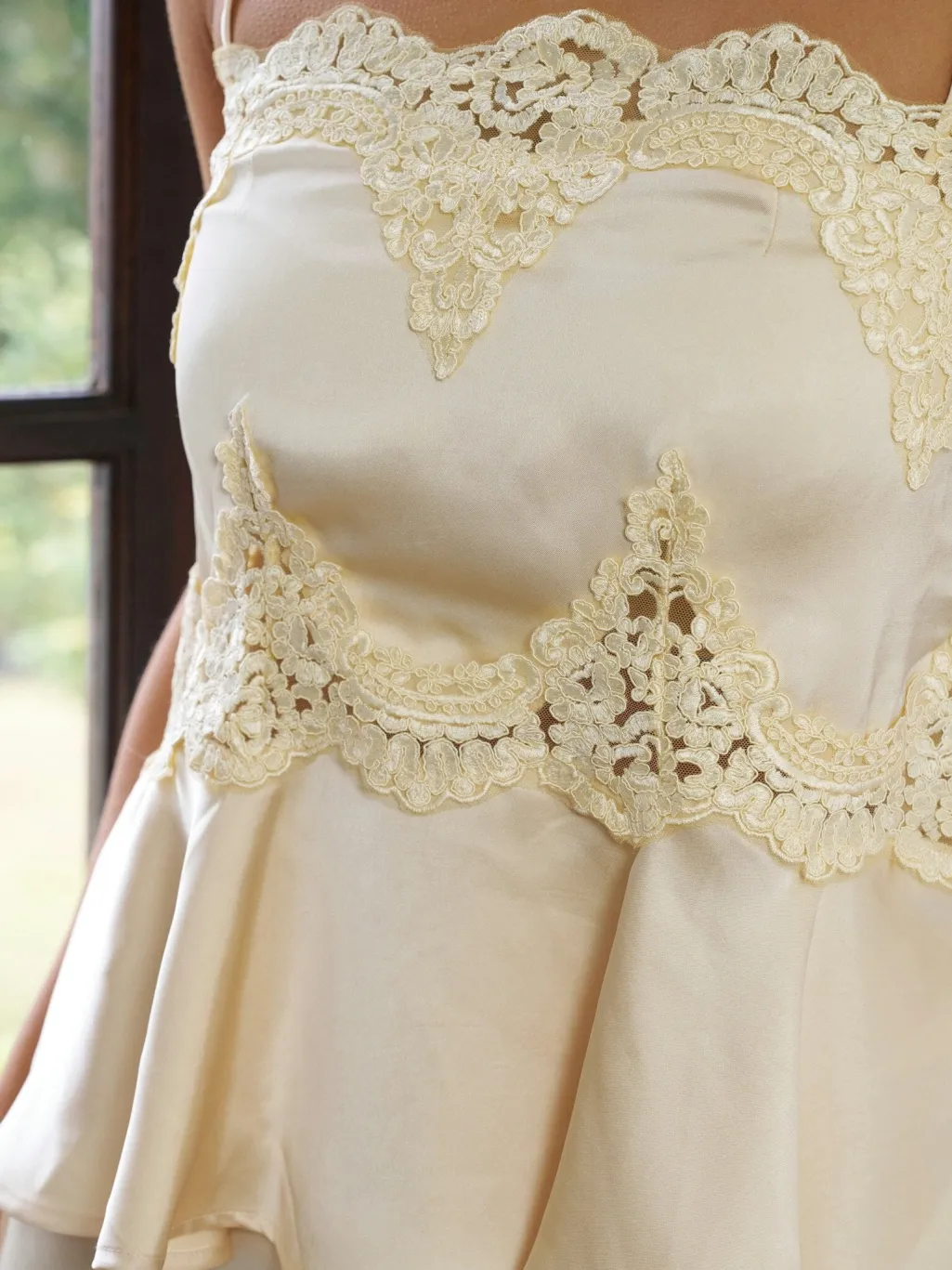 Nnkaela Heavy Sateen Lace Top 168290