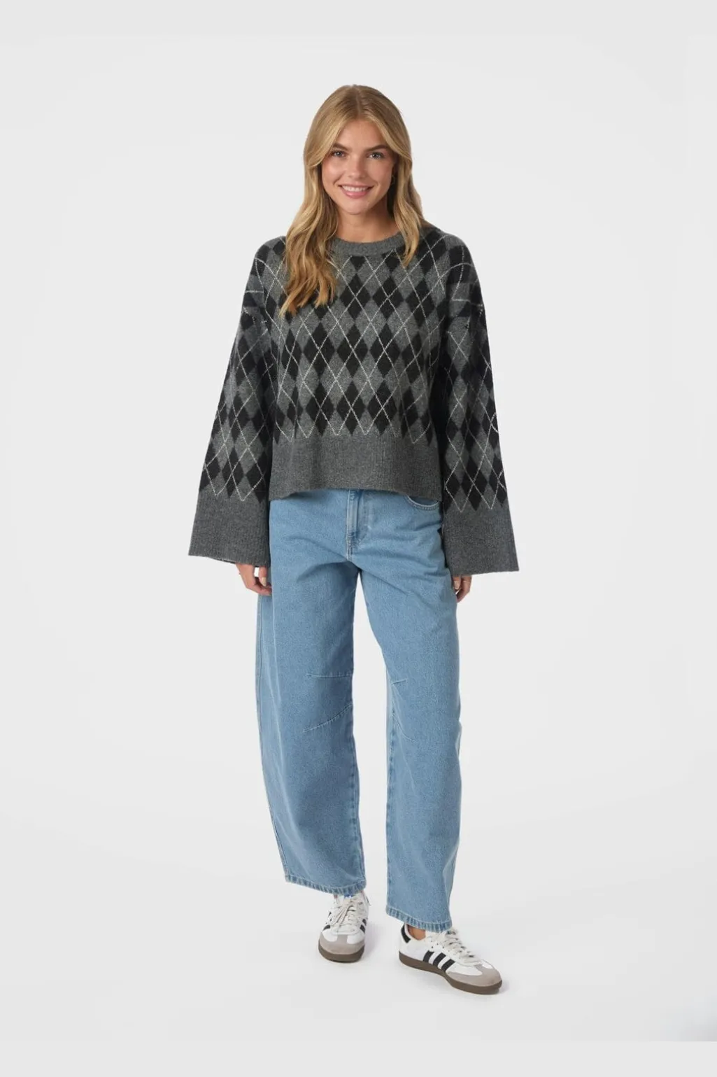Nnkick Check Knit Blouse 165204