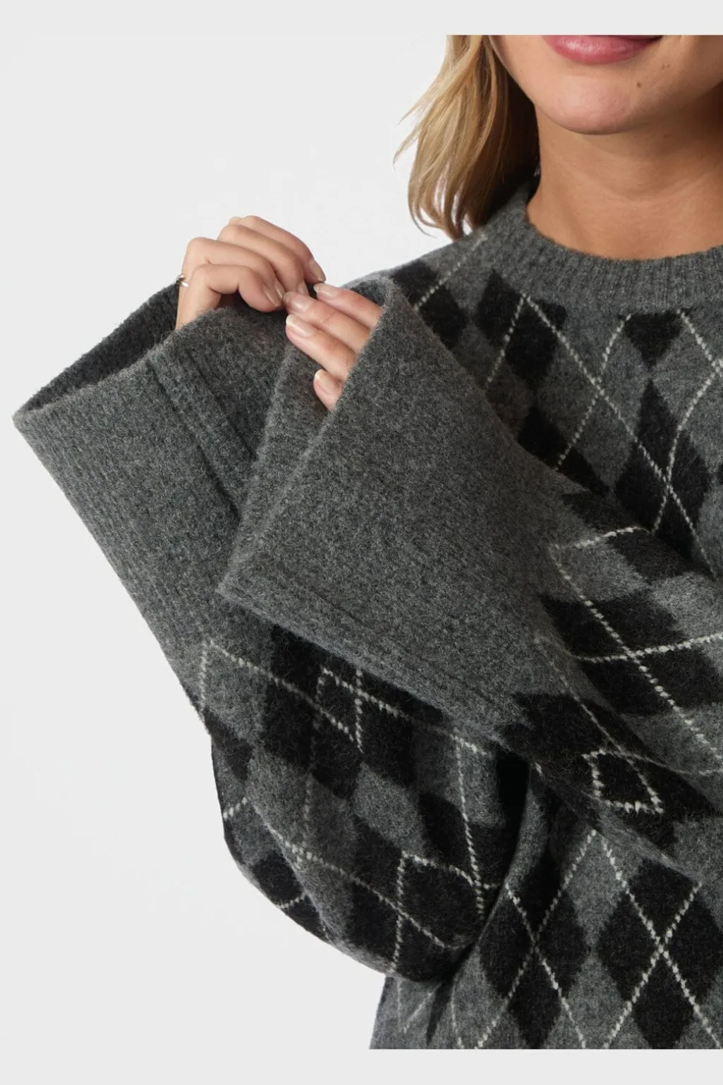 Nnkick Check Knit Blouse 165204