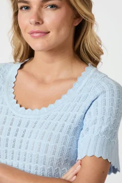 Nnmeiko Solid Knit Blouse 164706