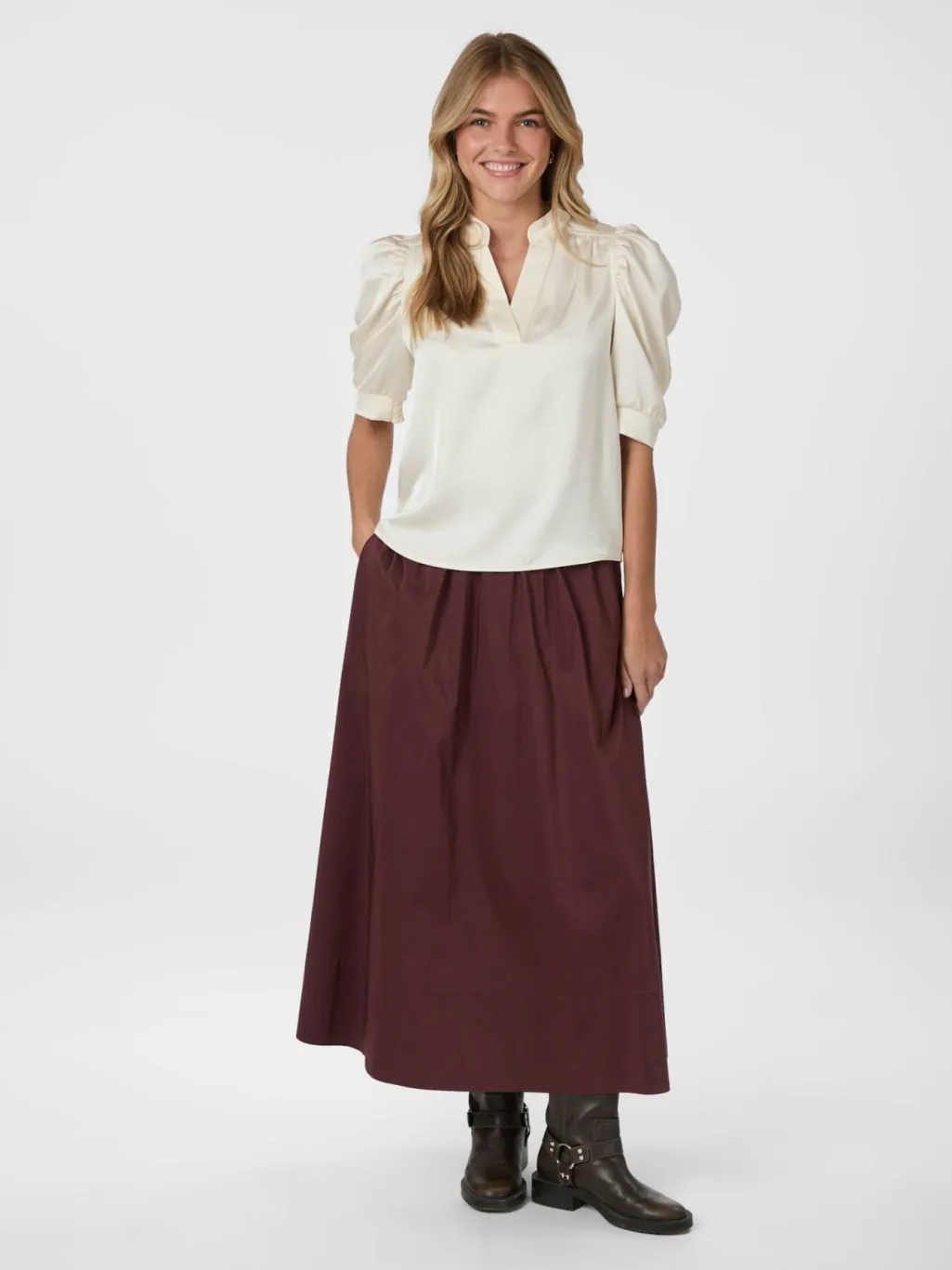 Nnroella Heavy Sateen Blouse 162590