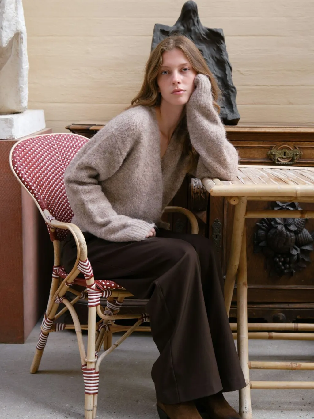 Nnronia Fluffy Wrap Knit Cardigan 166619