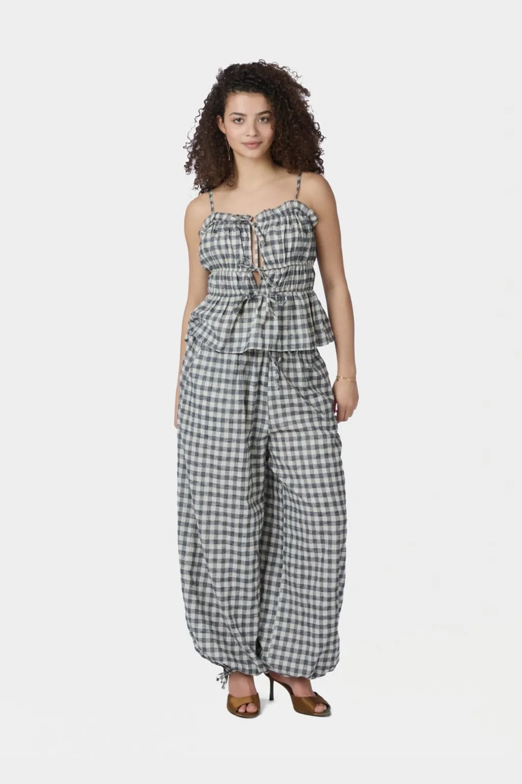 Nnroxane Balloon Check Pants 169626