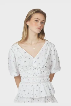 Nnsapura Flower Dobby Blouse 166044