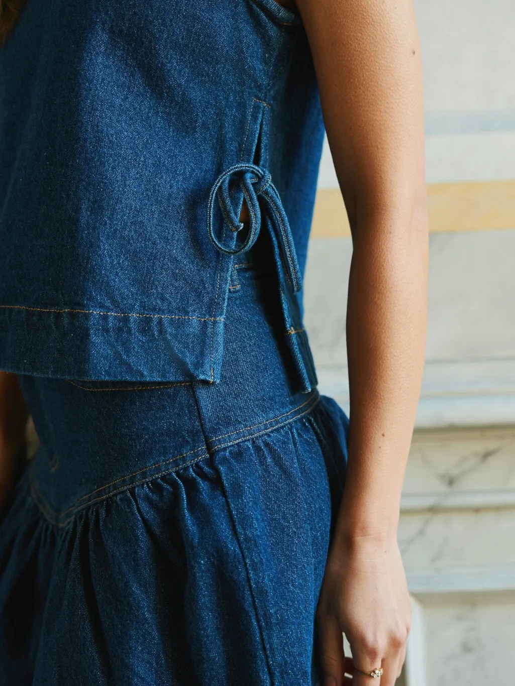 Nntripa Denim Frill Skirt 165971