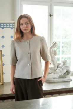 Nnxanthe Light Herringbone Blazer 167111