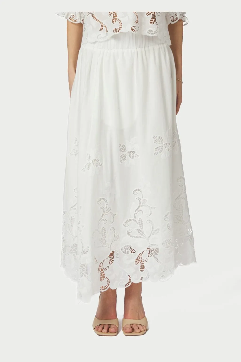 Nnyara Long Emb Skirt 168438