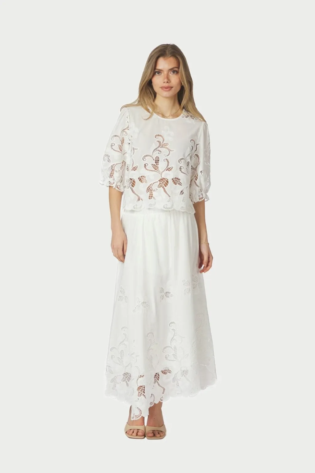 Nnyara Long Emb Skirt 168438