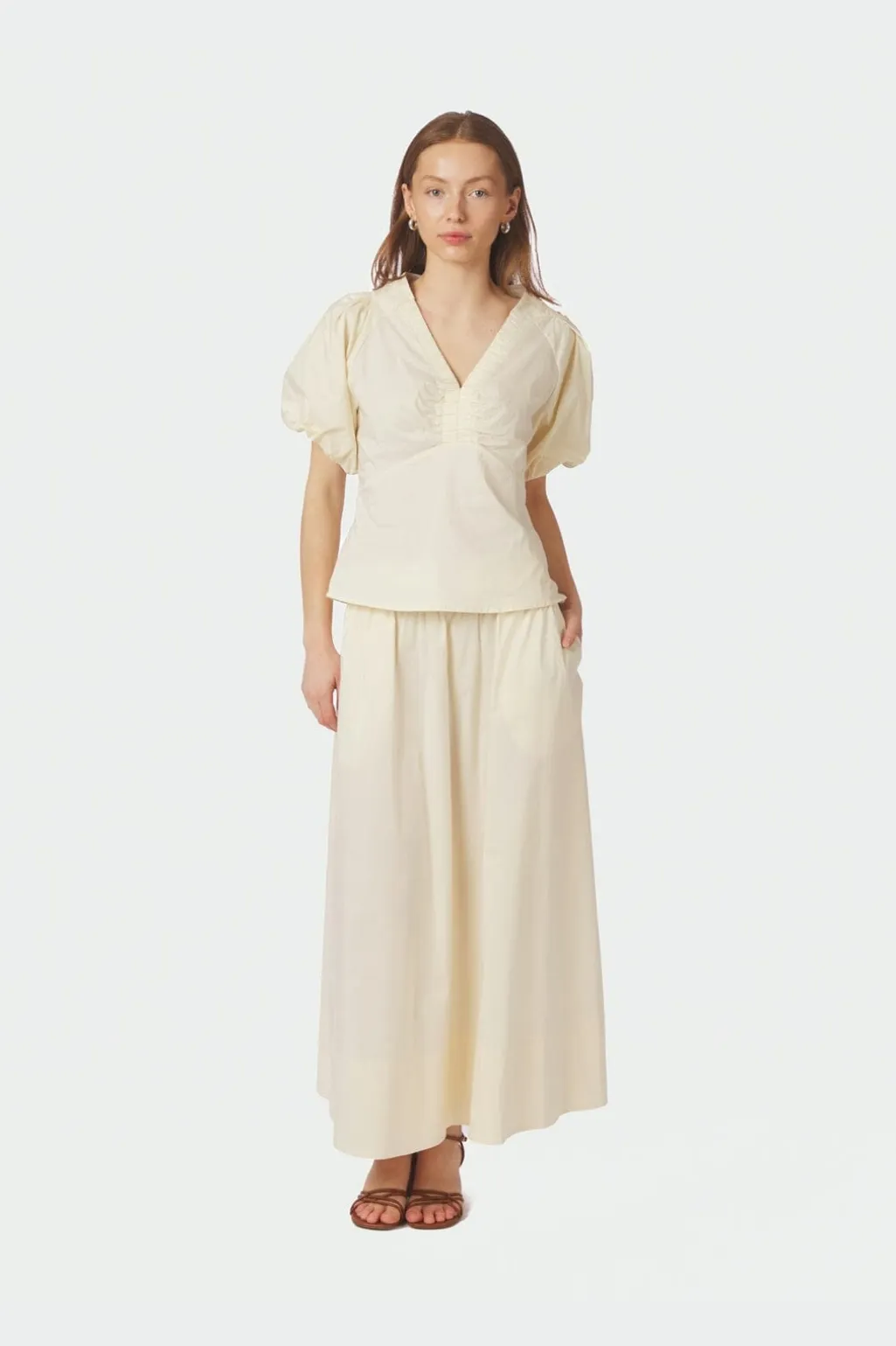 Nnyara Long Poplin Skirt 163076