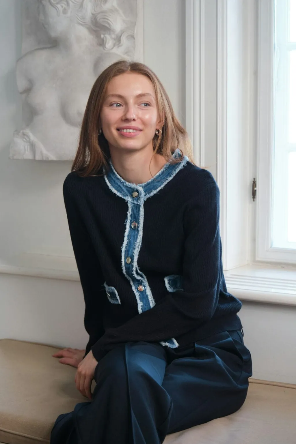 Nnzelma Knit Denim Cardigan 167245