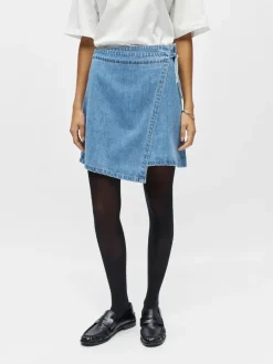 Objrosie Denim Short Wrap Skirt