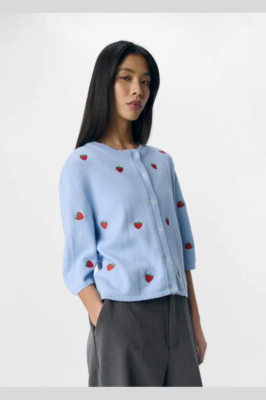 Objthess 3/4 Sleeve Cardigan