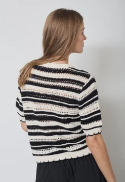 Odettecc Stripe Ss O-Knit 42018