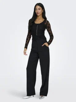 Onlalba L/S V-Neck Lace Top