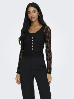 Onlalba L/S V-Neck Lace Top
