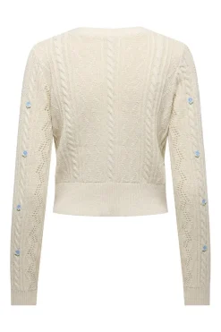 Onlbirtie Ls Emb V-Neck Cardigan Knt