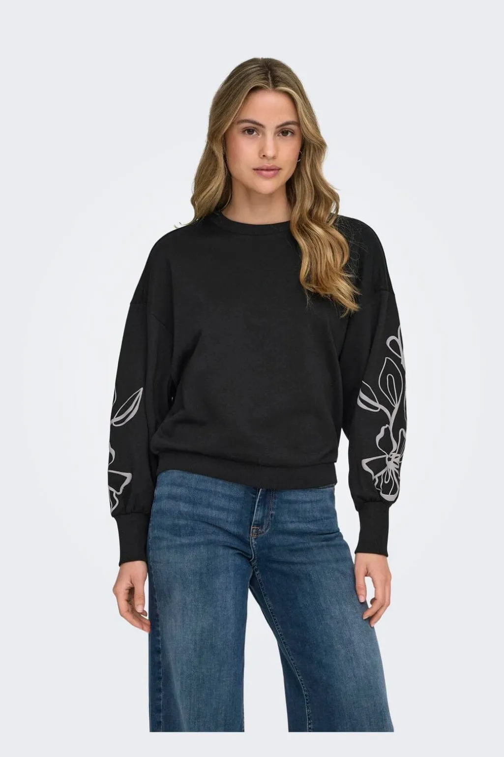 Onlbrooke L/S O-Neck Flower Swt