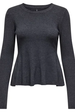 Onlcoco Life Ls Rib Oneck Peplum Cc Knt