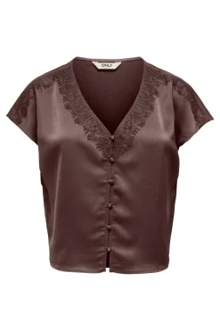 Onlfaraya S/L Button Lace Satin Top