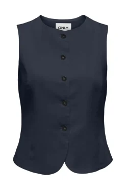 Onlgoa S/L Linen Bl Waistcoat Cc Tlr
