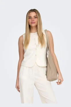 Onlgoa S/L Linen Bl Waistcoat Cc Tlr