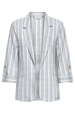 Onlgoa 3/4 Unline Linen Bl Blazer Cc Tlr