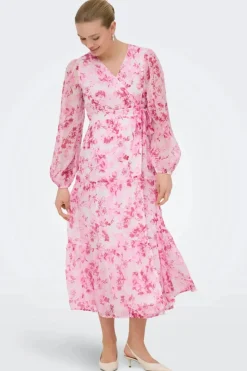 Onlmiriam Ls Wrap Midi Dress
