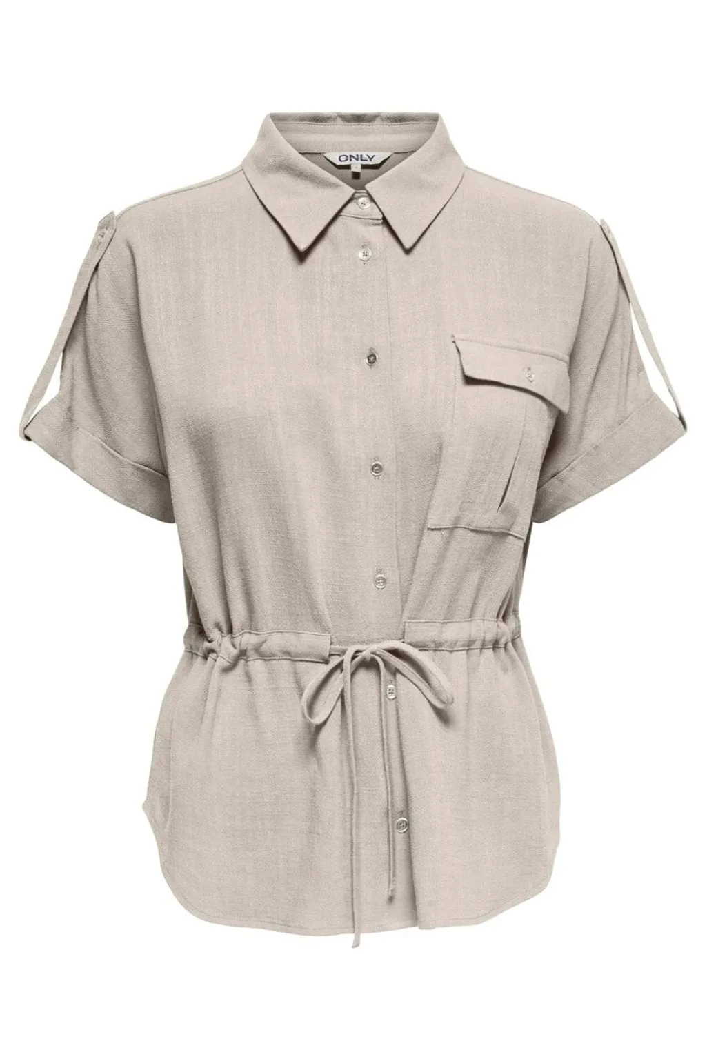 Onlsiesta S/S Linen Bl Utility Shirt