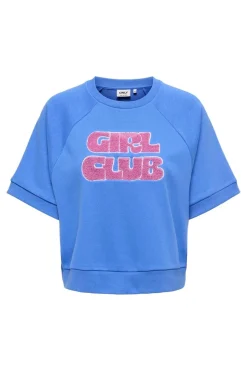 Onlsina S/S O-Neck Terry Emb Swt