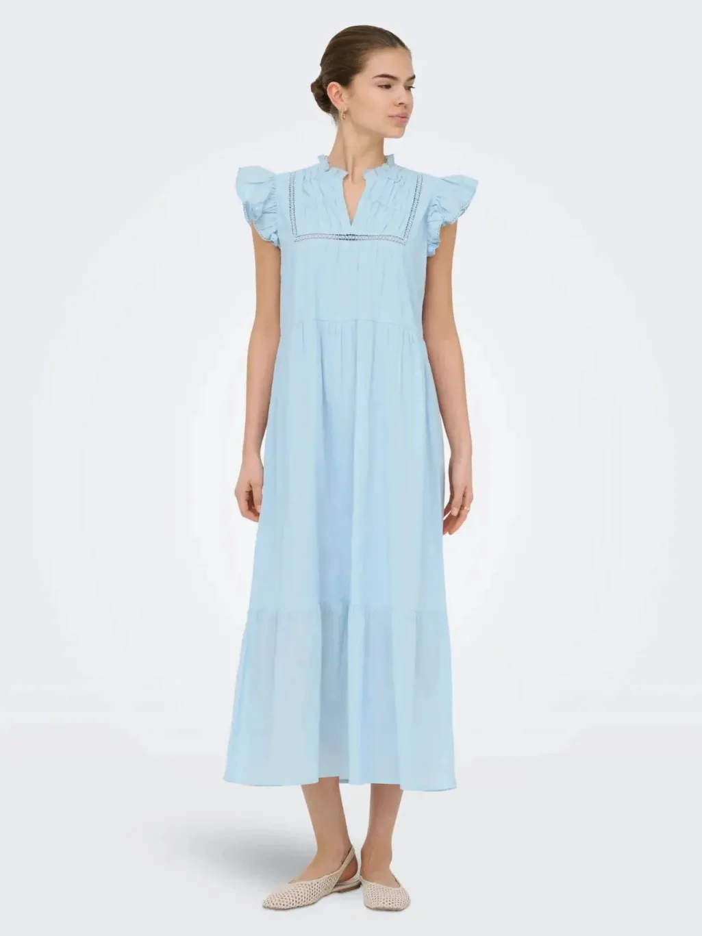 Onltea-Idris S/L Frill Tape Dress