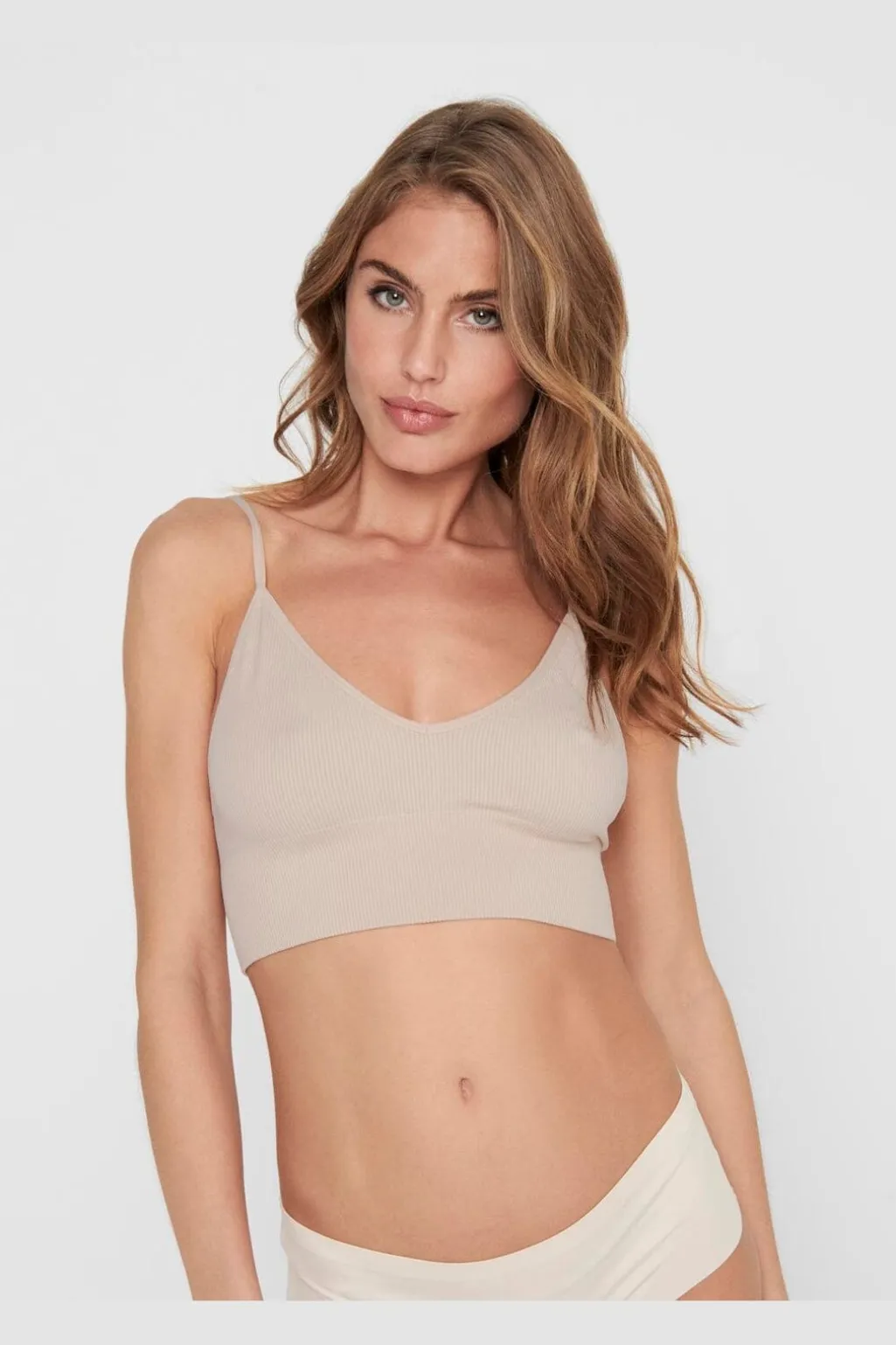 Onlvicky Rib Seamless Vneck Top Acc