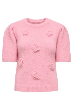 Onlzaggie Ss Flower O-Neck Cc Knt