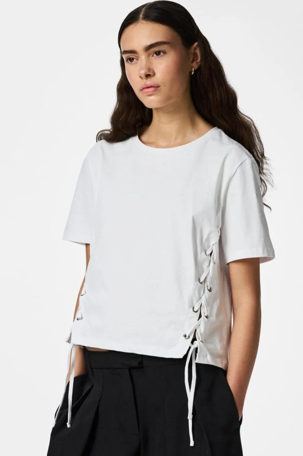Pcfenja Ss Tie Detail T-Shirt Jsr Pp