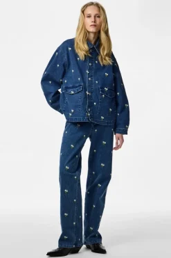 Pcflora Ls Denim Emb Shirt
