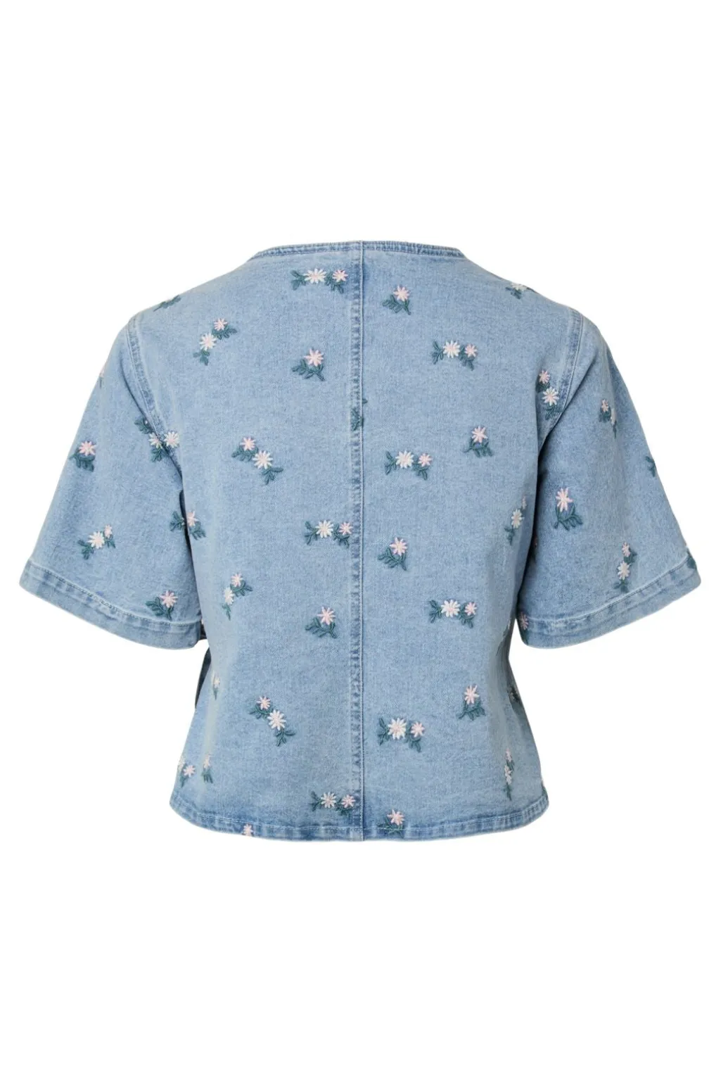 Pcflora Ss Wrap Emb Shirt