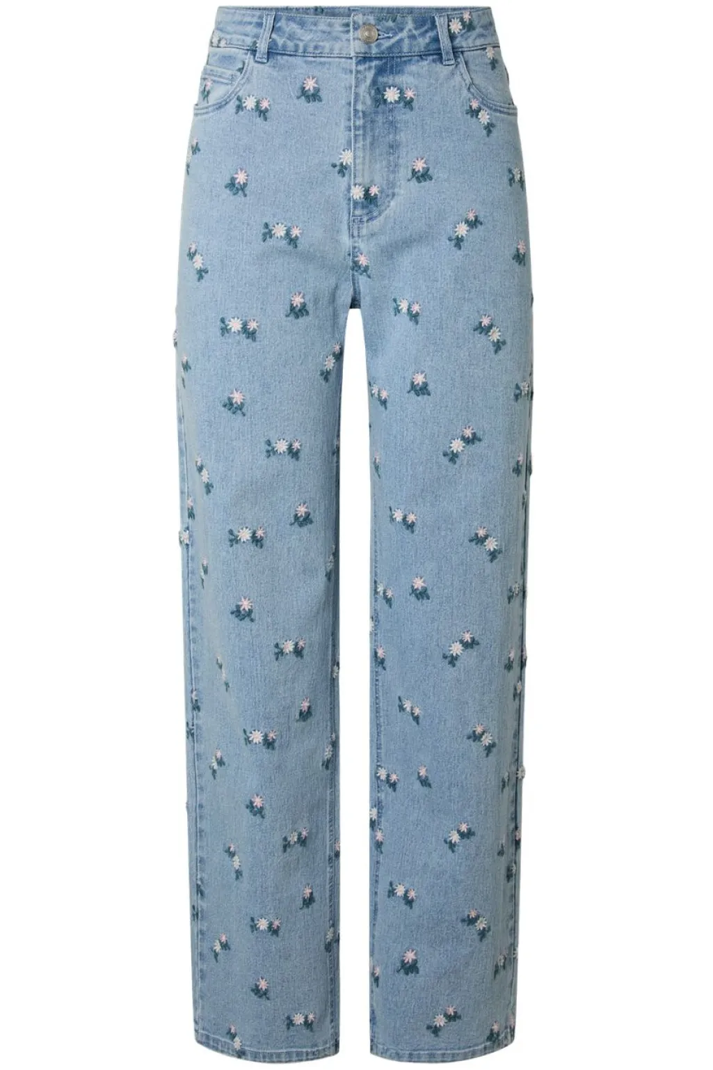 Pcflora Straight Emb Jeans
