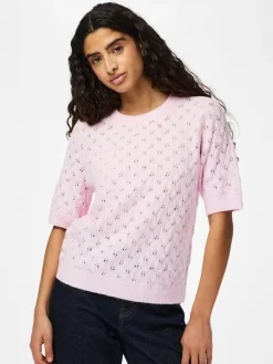 Pclelou Ss O-Neck Knit