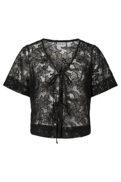 Pclouise 2/4 V-Neck Tie Top