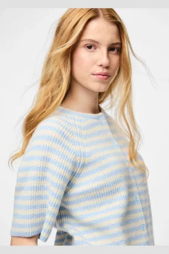 Pcmalou Ss O-Neck Stripe Cardigan Pwp