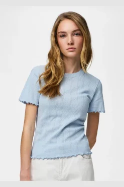 Pcmarie Ss O-Neck Poin Top