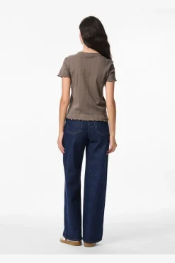 Pcmarie Ss O-Neck Poin Top