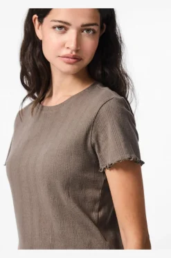 Pcmarie Ss O-Neck Poin Top