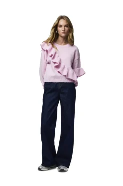 Pcnor Ls O-Neck Knit Frill Pullover