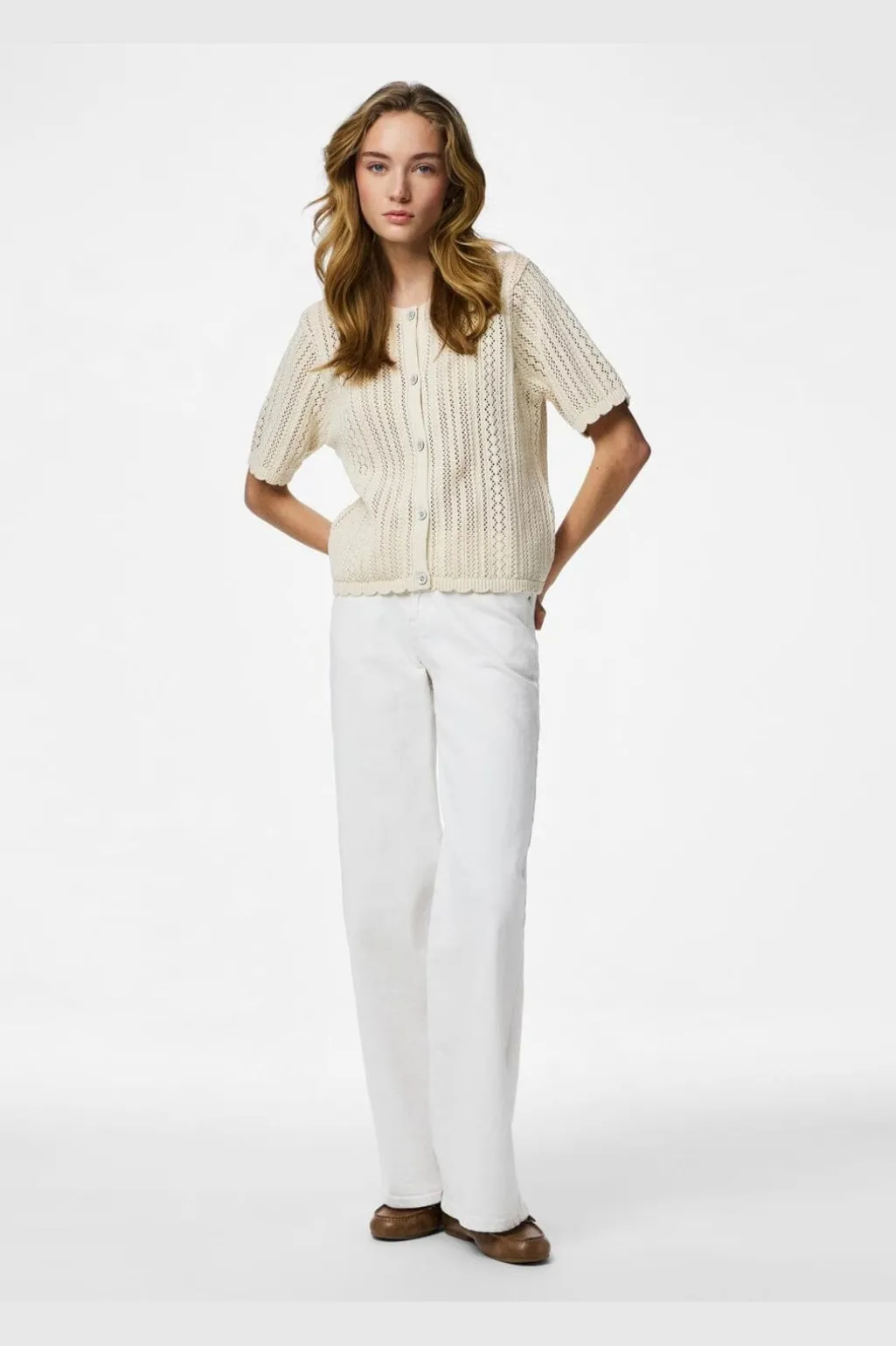 Pcnuka Ss O-Neck Knit Cardigan