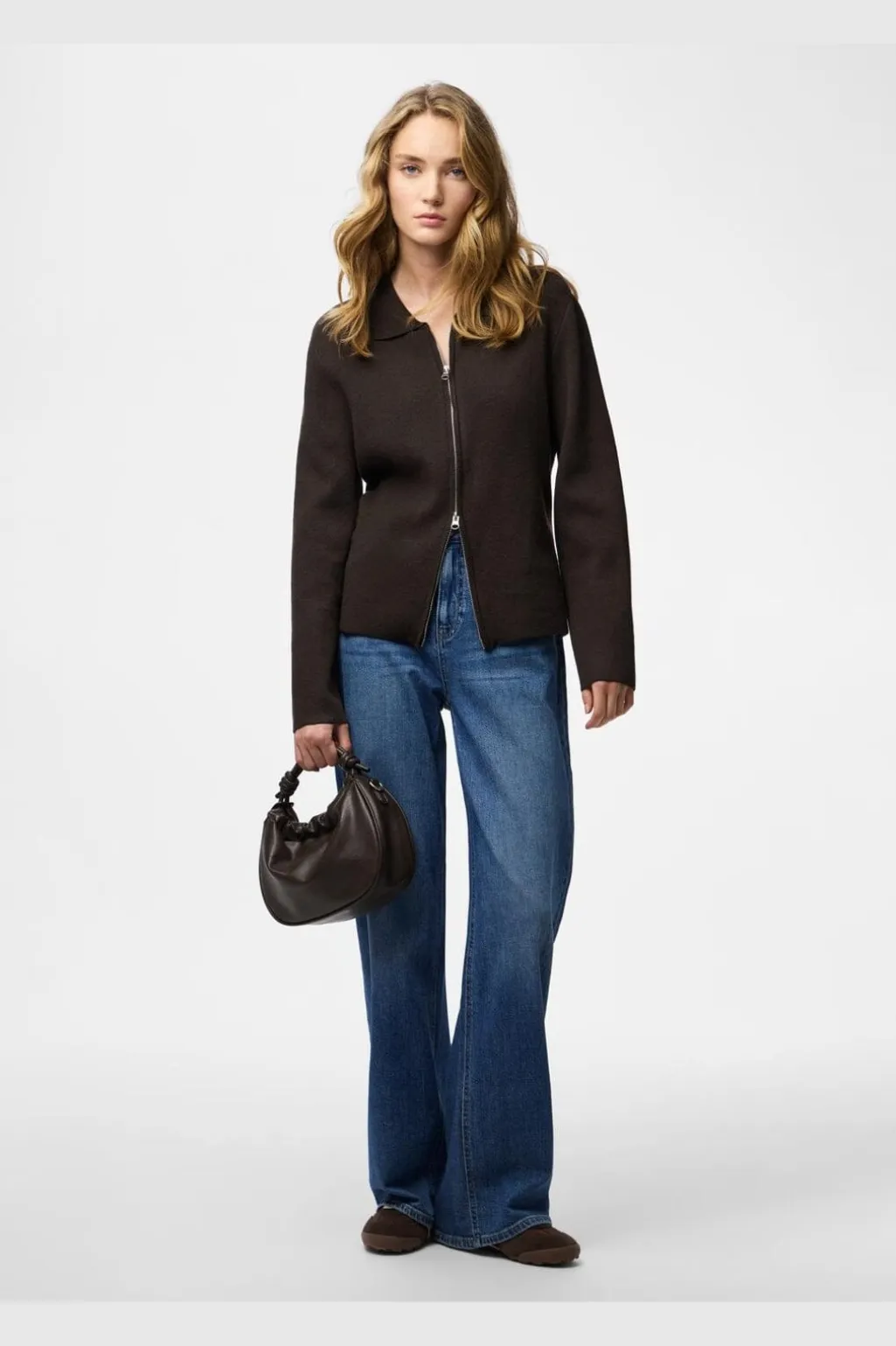 Pcraja Ls Zip Knit Cardigan