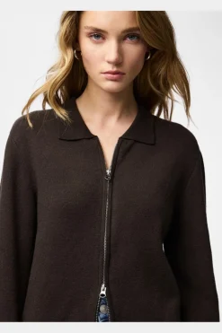 Pcraja Ls Zip Knit Cardigan