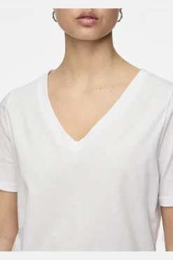 Pcria Ss V-Neck Solid Tee