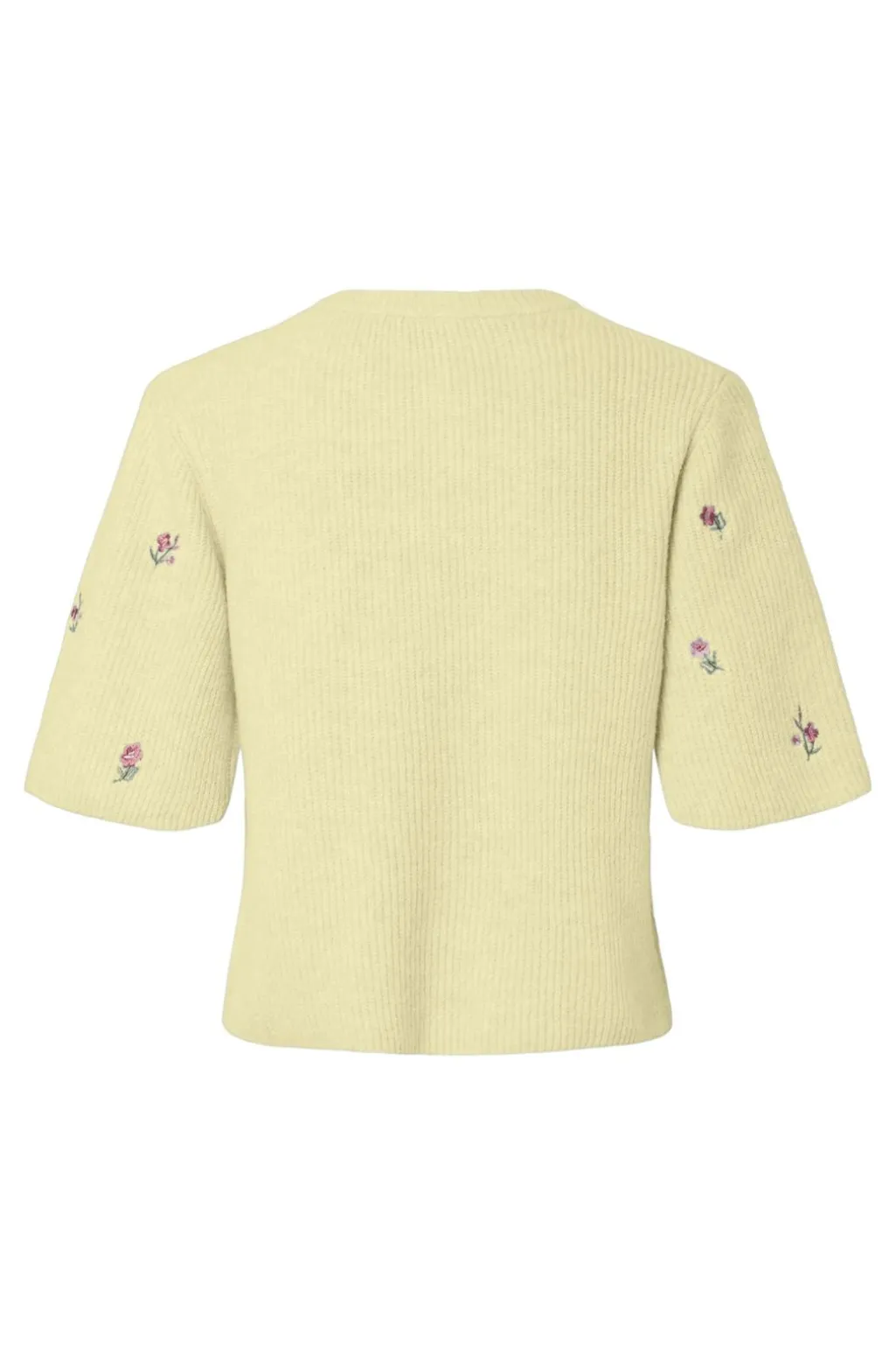 Pcsilly Ss O-Neck Emb Knit Cardigan