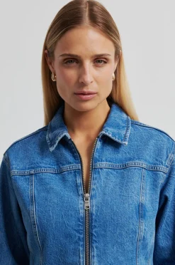 Sfbelton Peplum Denim Jacket 60444